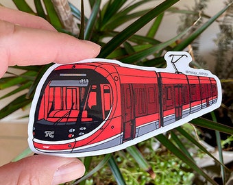 Vinyl Sticker / Canberra Light Rail / Canberra Tram / Canberra Icon / Art Decals / Gift Ideas / Souvenir Ideas / Decor