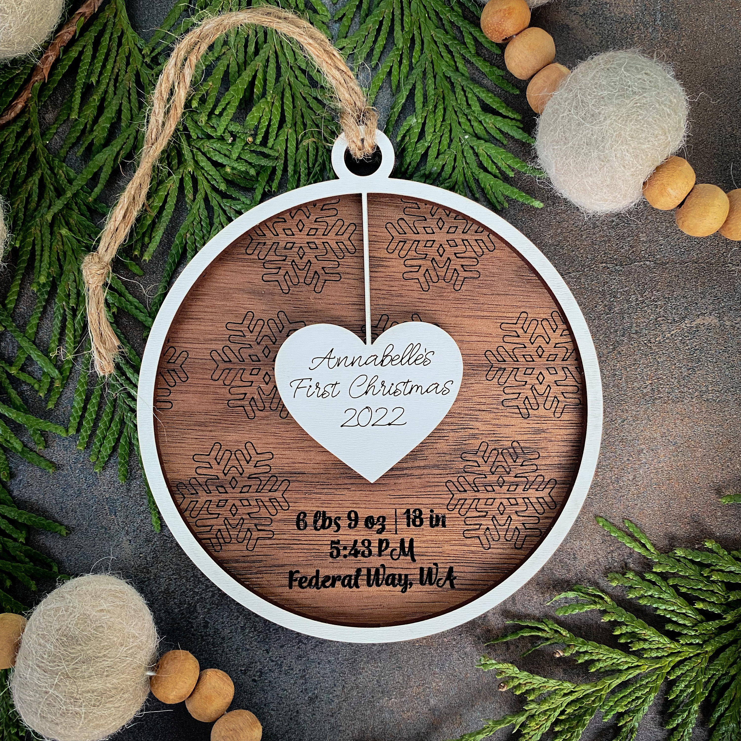 200pcs Unfinished Wooden Hanging Ornaments - Round & Heart Shapes For DIY Crafts With S Hooks