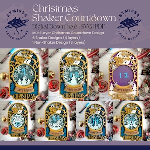 Christmas Shaker Countdown | Family Holiday Countdown, DIY Party File | SVG/PDF | Glowforge Laser Cutting Template