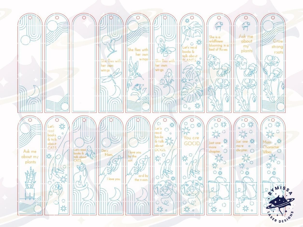 String Art Bookmarks: Laser Cut SVG & PDF (commercial License) - Etsy