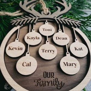 1-10 Family Ornament Set Version TWO SVG Glowforge and Laser Cutting image 8