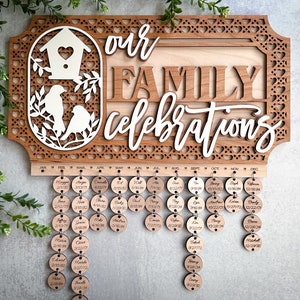 Our Family Celebrations Oval Insert Sign 4 Ovals Mother's Day Family Celebrations Wedding Christmas SVG/PDF Glowforge Laser image 4