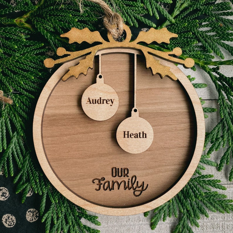 1-10 Family Ornament Set Version TWO SVG Glowforge and Laser Cutting image 4