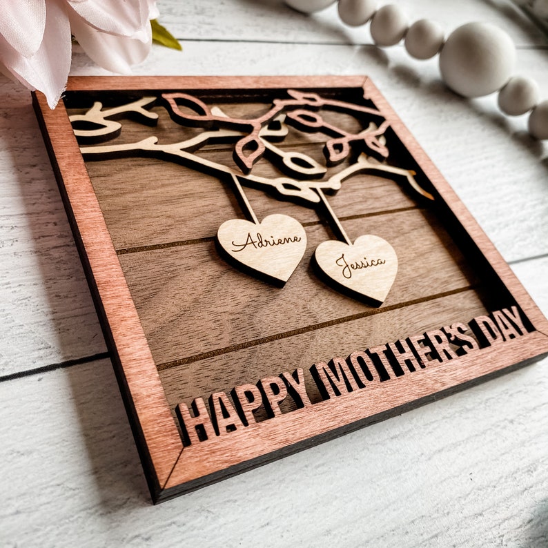 1-12 Member Hanging Hearts Mother's Day Frame Set 50 Custom Frames SVG Glowforge and Laser Cutting image 8