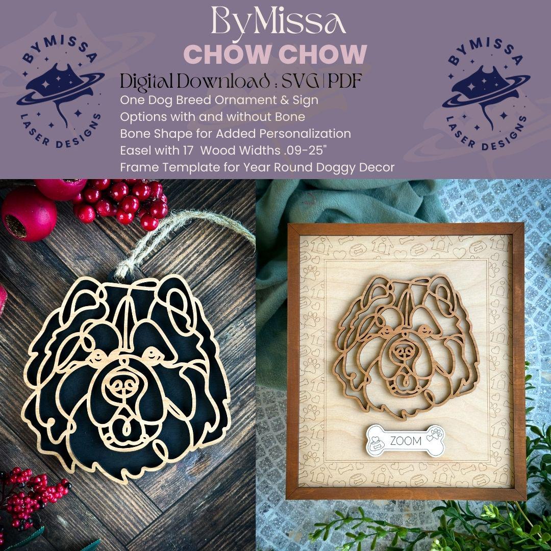 Chow Chow Line Art: Laser Cut Dog Ornament, Sign (SVG & PDF) - Etsy