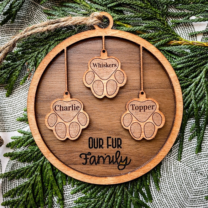 Download Fur Family Ornament Set SVG EPS PDF Glowforge and Laser | Etsy