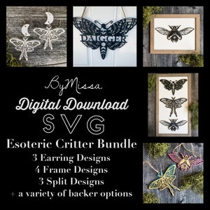 Esoteric Critter BUNDLE | Splits, Earrings, & Frames | SVG | Glowforge and Laser Cutting