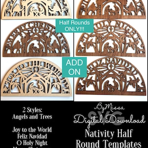 ADD ON templates Nativity Half Round SVGs | 8 half rounds ONLY | Compatible with Backers & Bases from the Fall Half Round Set | Laser Cutter