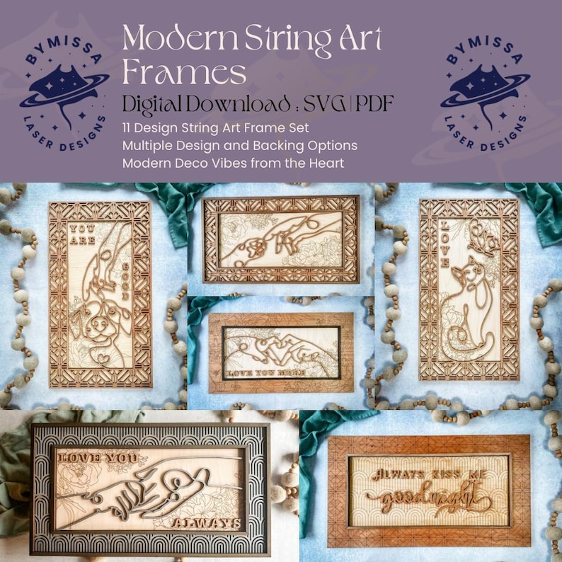String Art Frame Decor: Laser Cut SVG PDF (commercial License) - Etsy
