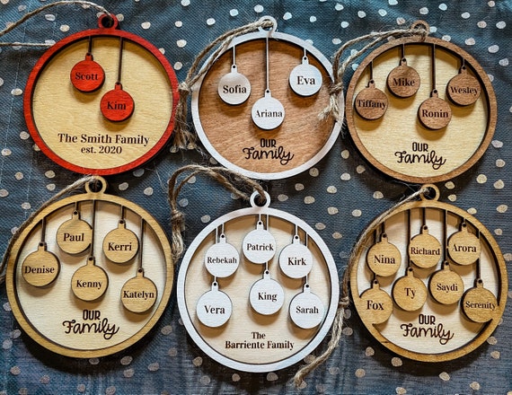 Download Family Ornament Set Svg Eps Pdf Glowforge And Laser Cutting Etsy