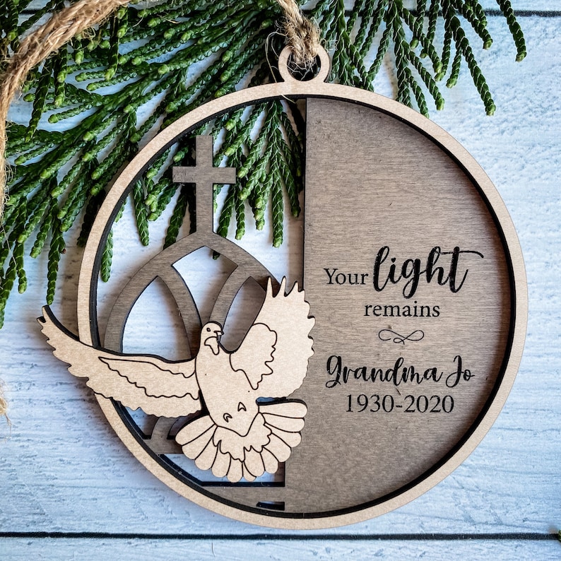 Full Remembrance Ornament/Sign Set: 12 Ornament/Sign SVG Designs Glowforge & Laser Cutting In loving Memory image 8