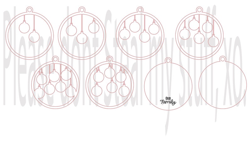 Download Family Ornament Set SVG EPS PDF Glowforge and Laser Cutting | Etsy