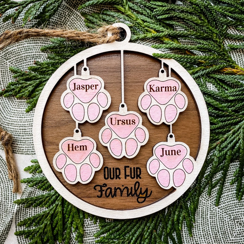 Download Fur Family Ornament Set SVG EPS PDF Glowforge and Laser | Etsy