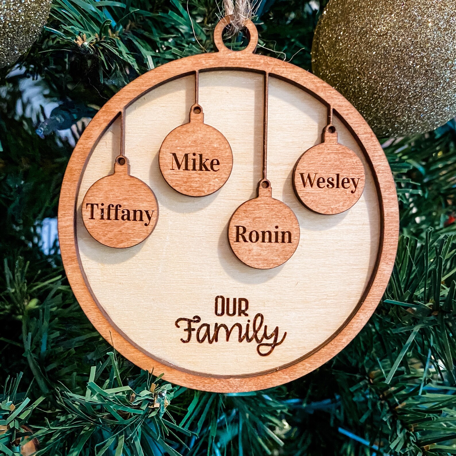 Family Ornament Set SVG EPS PDF and Laser Cutting Etsy
