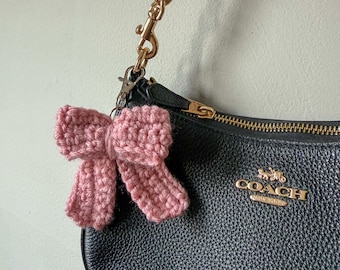 Crochet Bow Bag Charm: Handmade Coquette Keychain