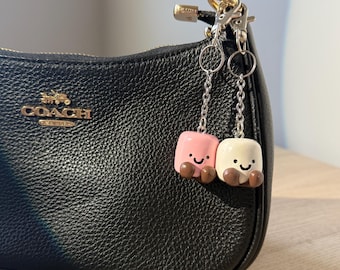 Polymer Clay Marshmallow Jellycat Keychain: Handmade Kawaii Charm