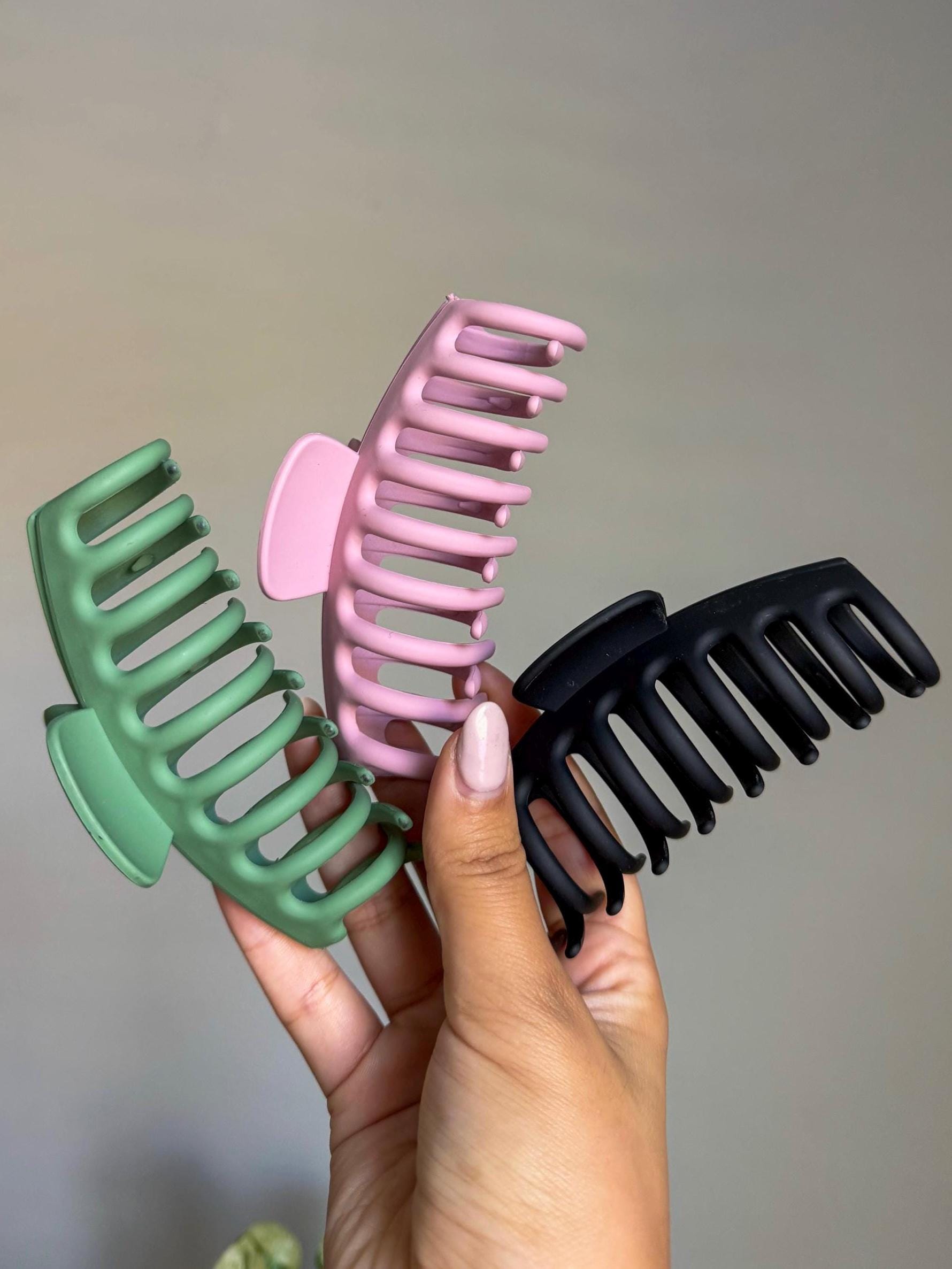 6er-Set Matte Haarklammern – Rutschfester Halt, Acryl, Große Haarklammern Für Damen & Mädchen