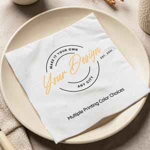Custom Logo Napkins for Party Events - Personalized Cocktail Napkins with Your Design, Photo & Text - Print Any Logo on Napkins
