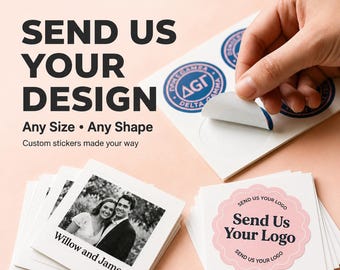 Custom Stickers with your Design - Personalized Party Favors Decals - Custom Waterproof Cut Vinyl Stickers Wine Labels for Wedding