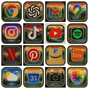 Paquete de iconos para la aplicación National Park Patch: más de 250 iconos para iOS (actualizaciones de por vida)