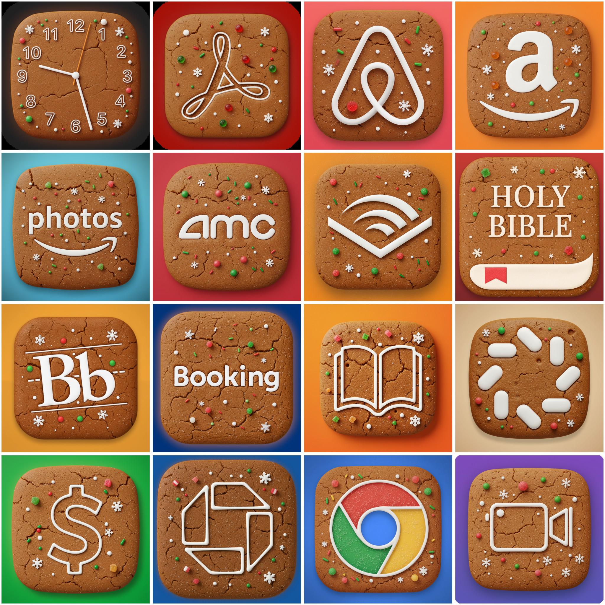 Christmas Gingerbread Engraving App Icon Pack (250 Icons): Ios Theme ...