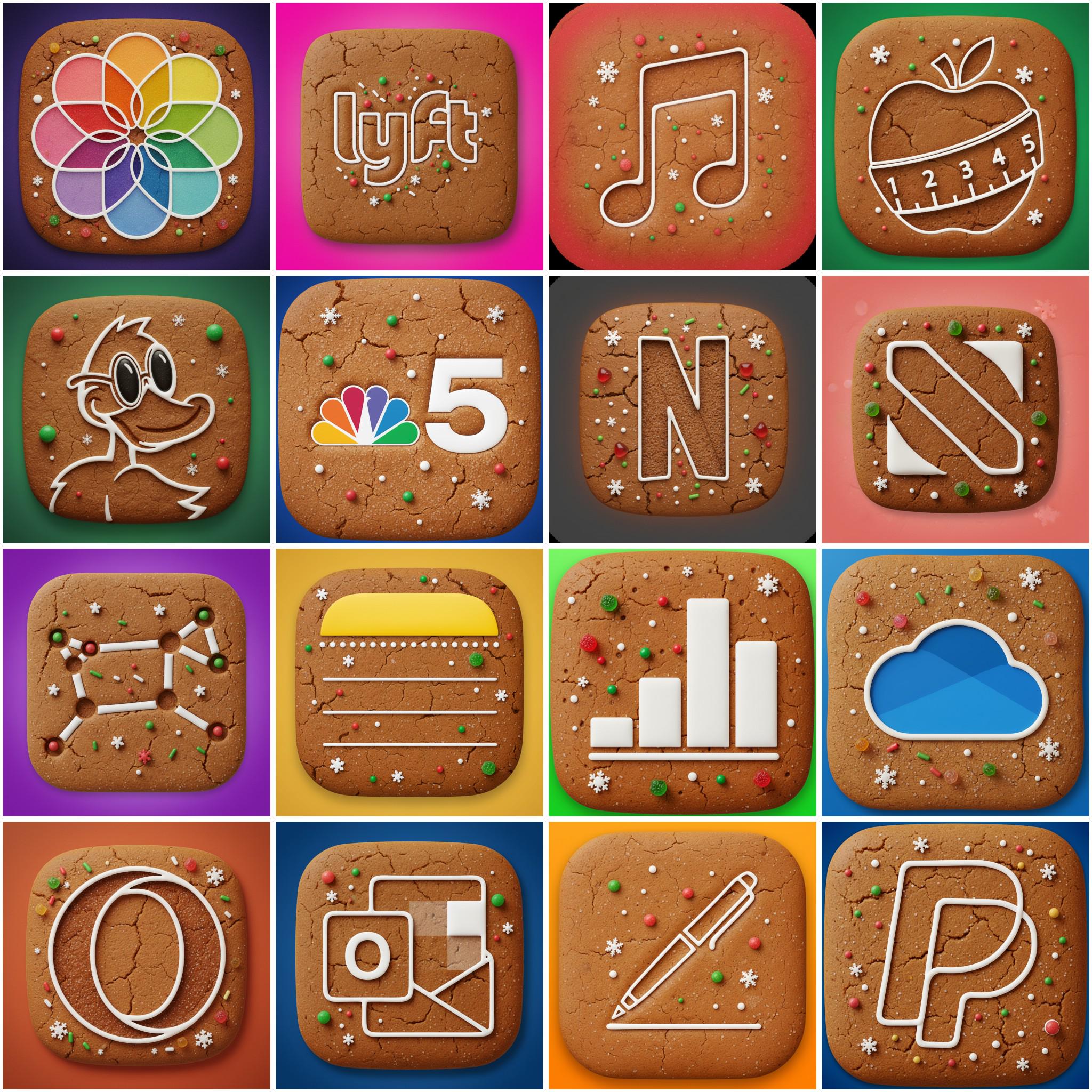 Christmas Gingerbread Engraving App Icon Pack (250 Icons): Ios Theme ...