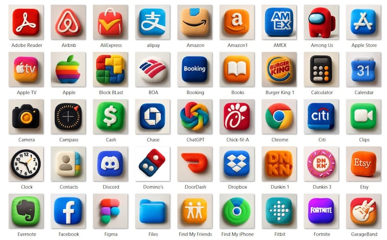 430 3D Float Plush Float Squishy Style App Icon Pack Ios & Popular Apps ...