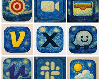 100 Starry Night Style App Icon Pack iOS Icon theme & Popular Apps Lifetime Updates