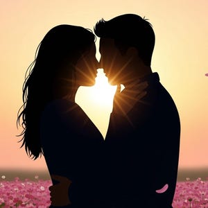 Sunset Flower Kiss Live Phone Wallpaper Bundle, MP4 Video & JPG Phone Wallpaper, Animated Lock Screen for iPhone Android
