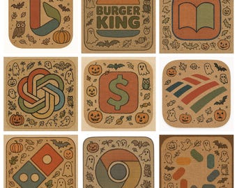Pack d'icônes d'application Halloween en toile de jute : thème iOS de style Doodle (mises à jour à vie)