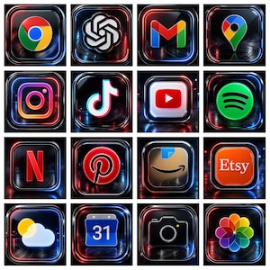 Midnight Drift Badge App Icon-Paket: 250+ iOS Icons (lebenslange Updates)