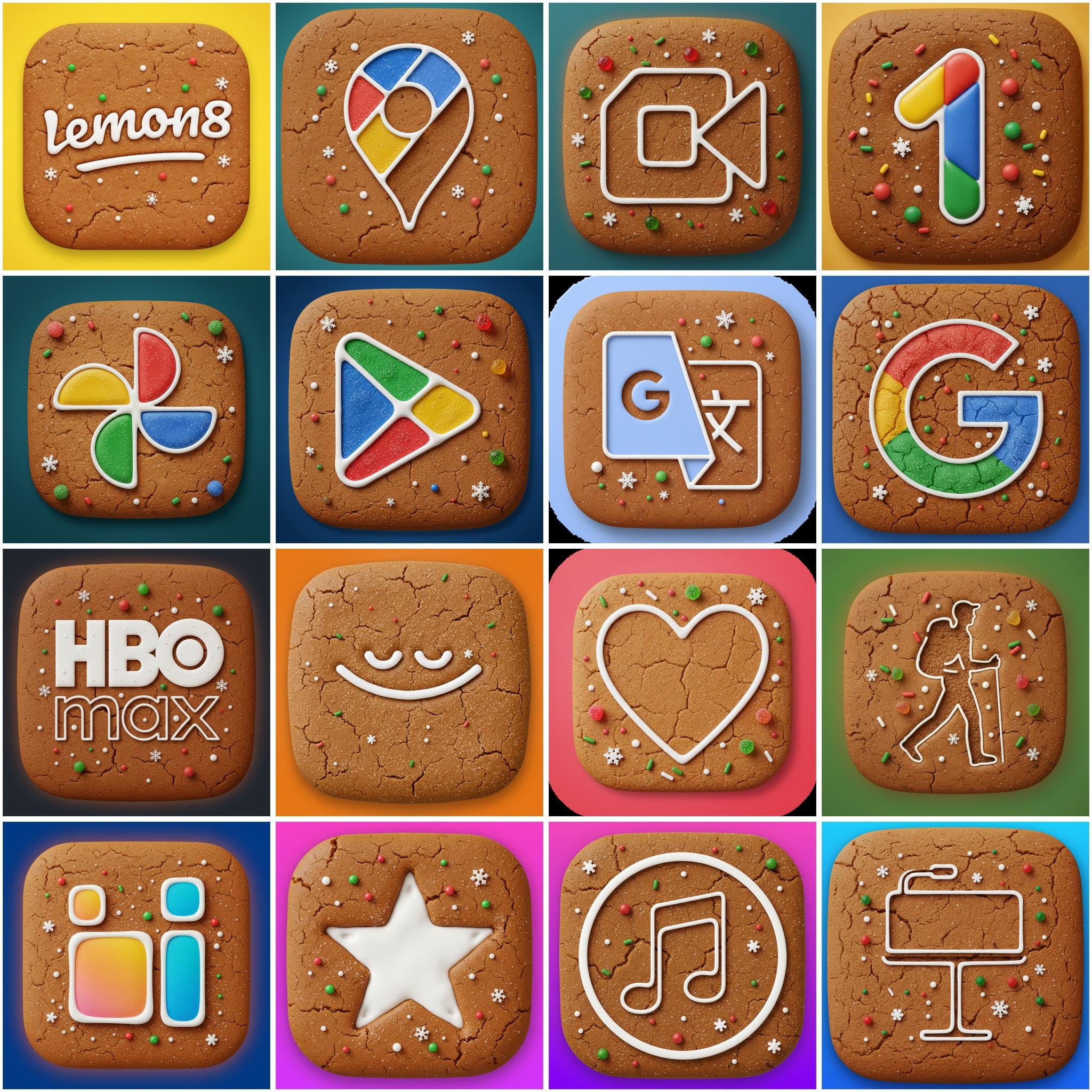 Christmas Gingerbread Engraving App Icon Pack (250 Icons): Ios Theme ...