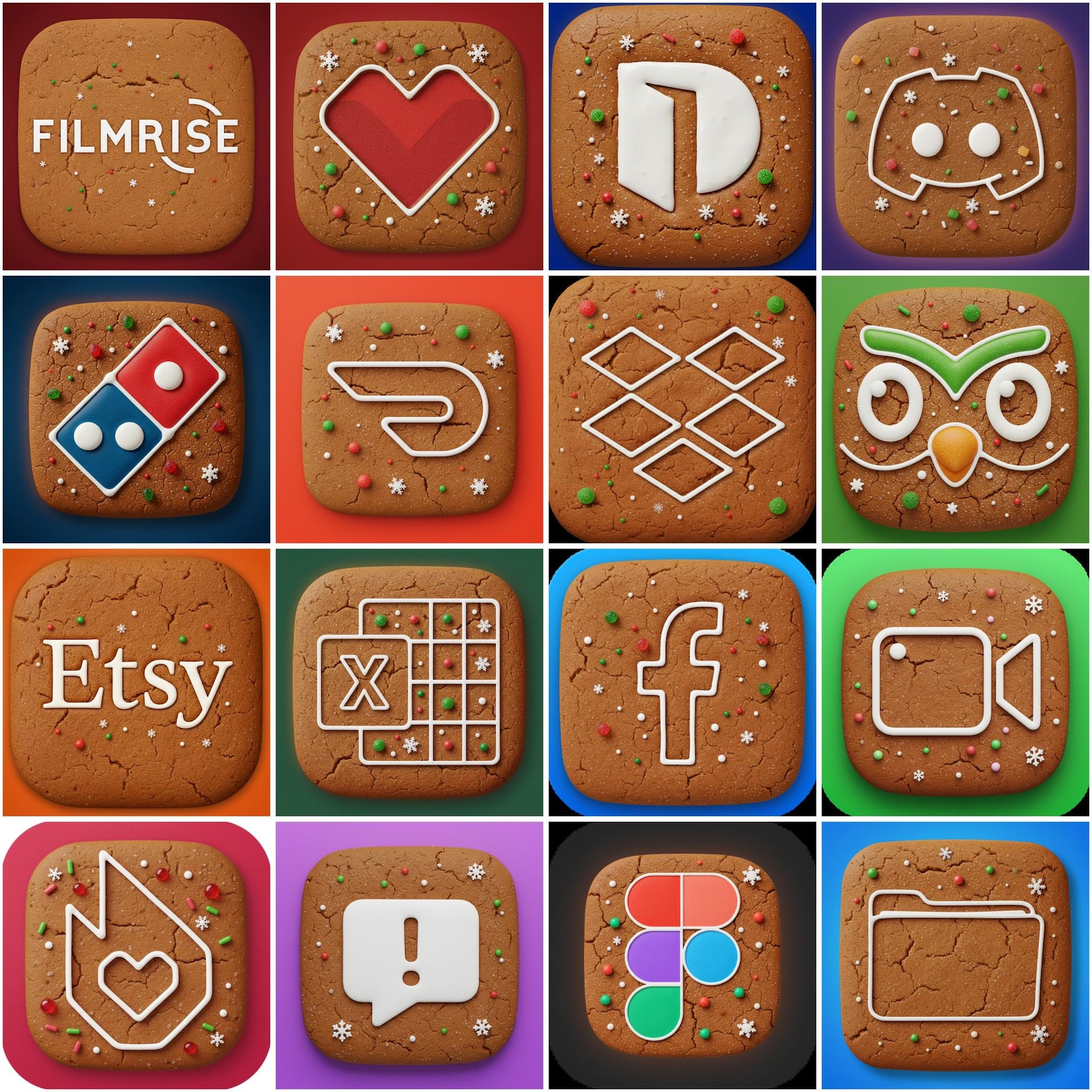 Christmas Gingerbread Engraving App Icon Pack (250 Icons): Ios Theme ...
