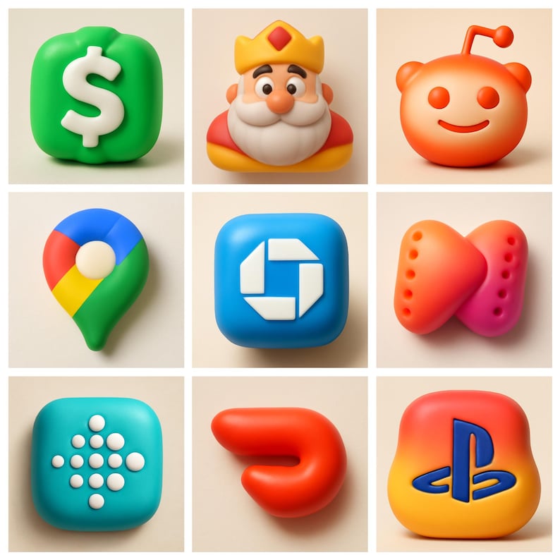 430 3D Float Plush Float Squishy Style App Icon Pack Ios & Popular Apps ...