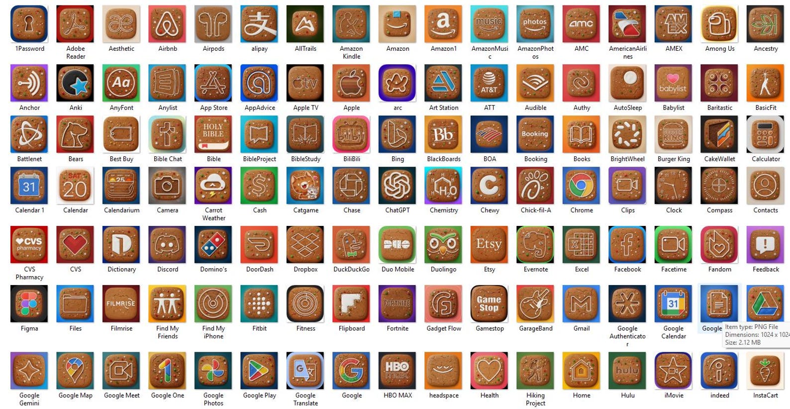 Christmas Gingerbread Engraving App Icon Pack (250 Icons): Ios Theme ...
