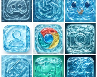 350 Ocean Style App Icon Pack iOS & Popular Apps Lifetime Updates