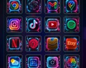 250 Cyberpunk Window Rain Style App Icon Pack iOS Icon theme & Popular Apps Lifetime Updates