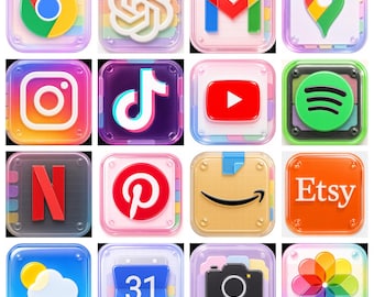 Pakiet ikon aplikacji Y2K Memo Gel: ponad 250 ikon iOS (dożywotnie aktualizacje)