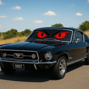 Demon Eyes Car Sun Shade - Windshield Cover, Cool Car Accessory, Heat Protection, Stylish Sunshade, Unique Car Decor, Vehicle Accessories