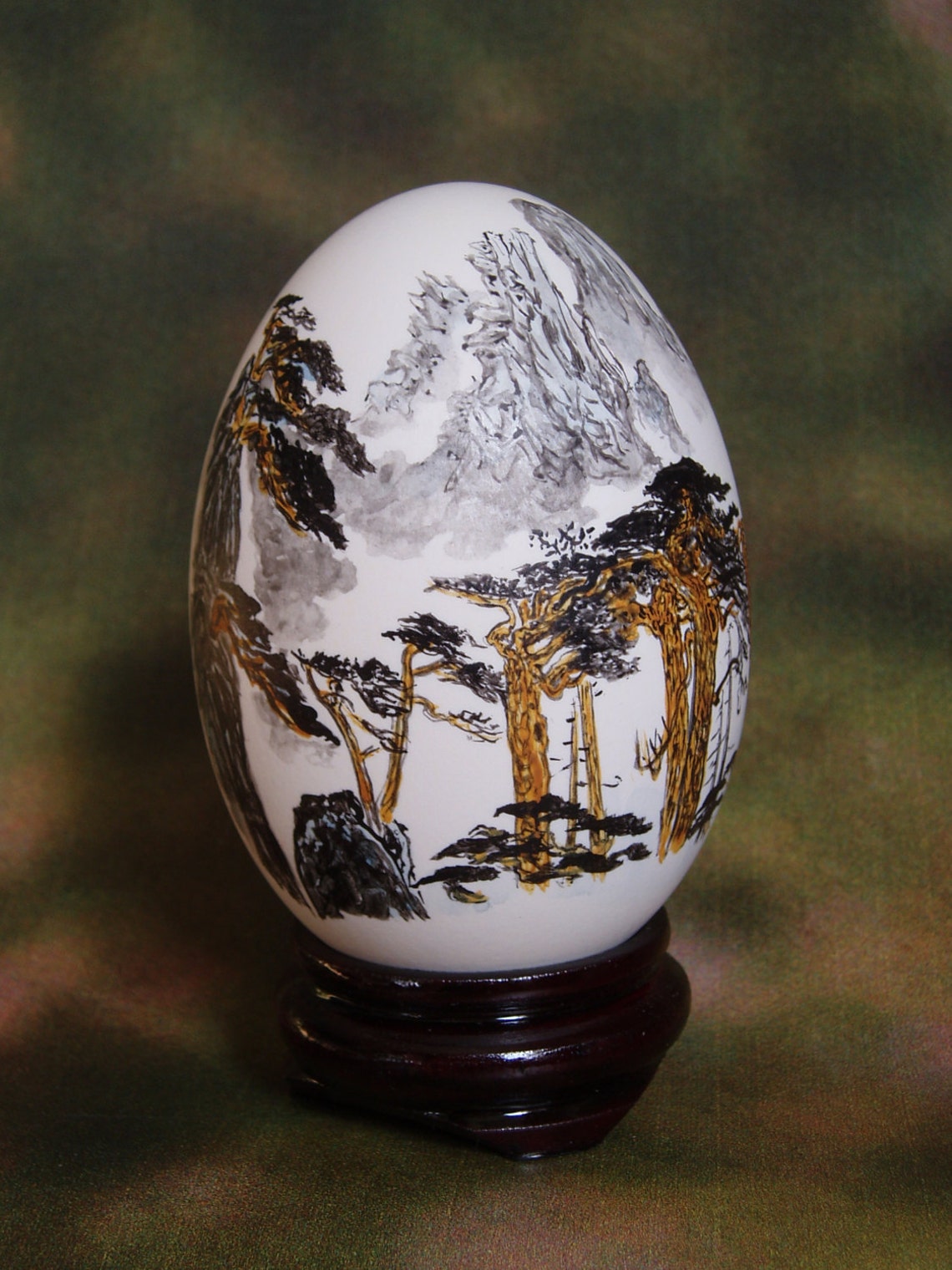Hand Painted Goose Egg Shell/ Mountain Pine Tree/ Goose Egg Etsy