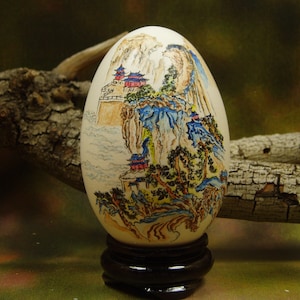 Shangrila In Summer/ Hand Painted Egg/ Hand Painted Goose Egg Shell/ Original Painting/ Egg Art/ Egg Shell Art/ Made To Order