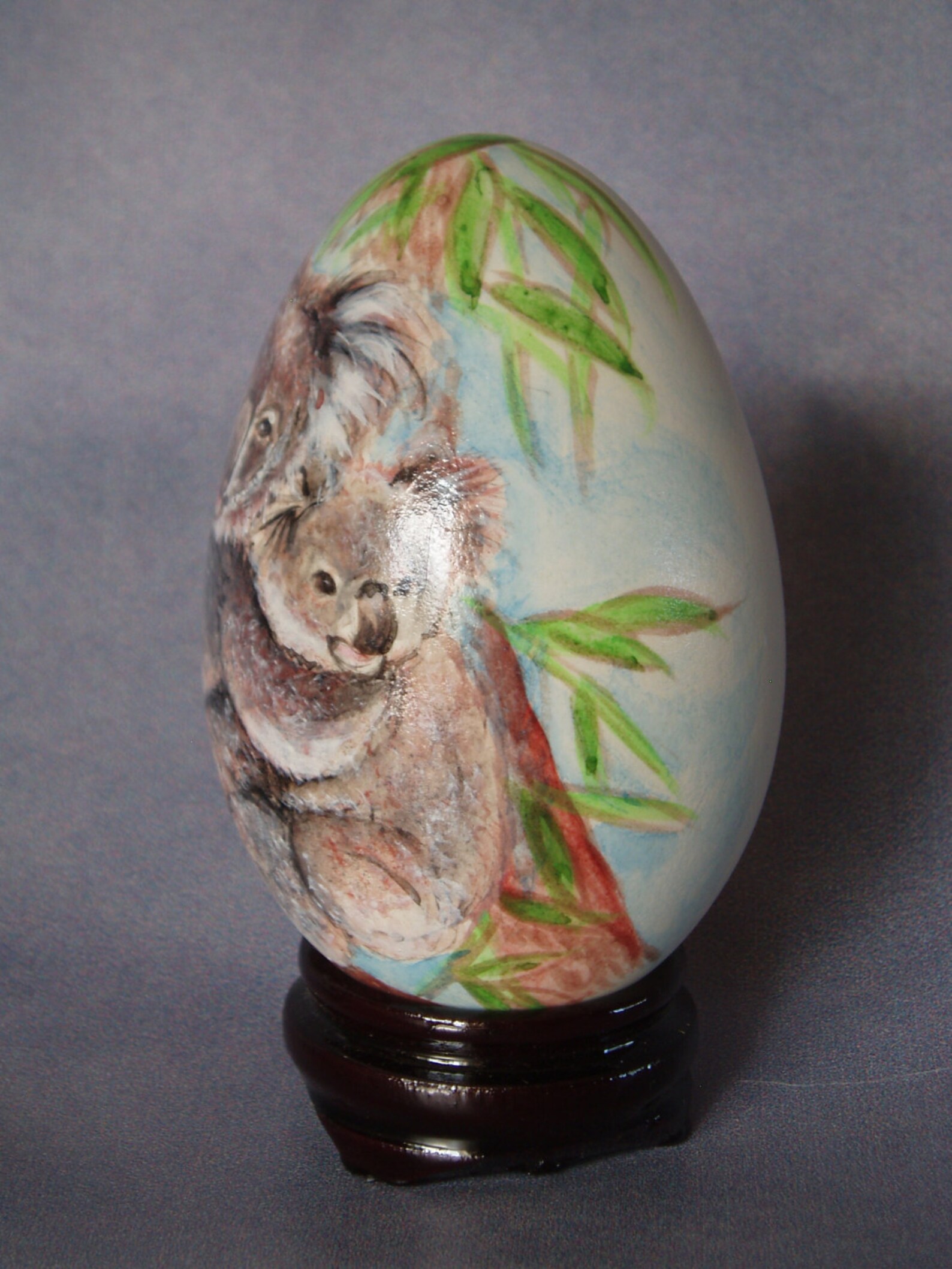 Koalas/ Hand Painted Goose Egg Shell/ Egg Art/ Love Etsy