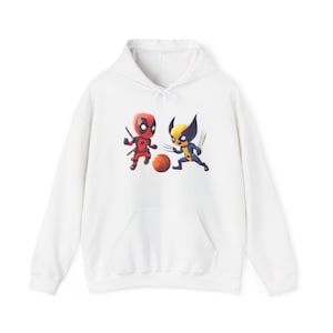 Deadpool and Wolverine Basketball Cartoon Hoodie