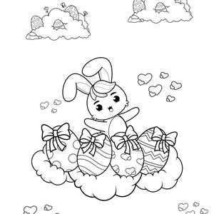 Easter Coloring Pages for Kids - Printable Bunny Egg Activity - Fun ...