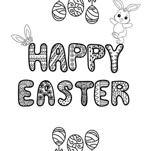 Easter Coloring Pages for Kids - Printable Bunny Egg Activity - Fun ...