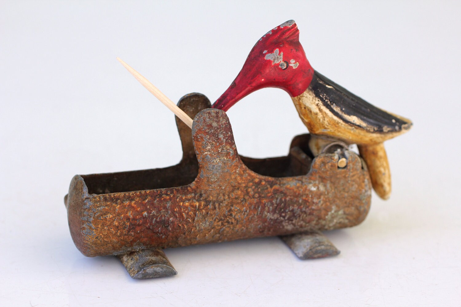 Vintage Woodpecker Toothpick Holder and Dispenser Etsy