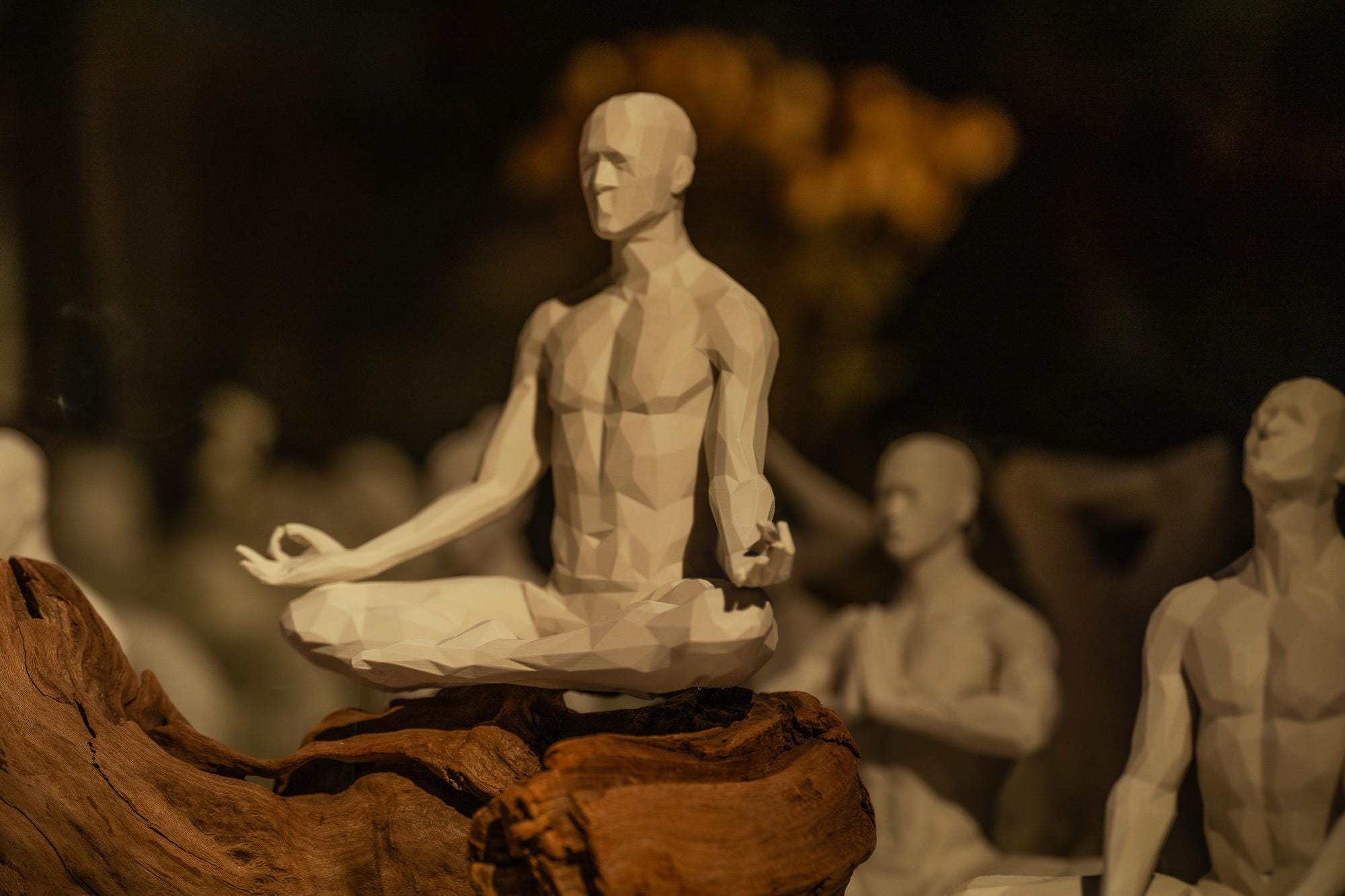 3D Printed Meditating Man Statue | Minimalist PLA Eco-friendly Zen ...