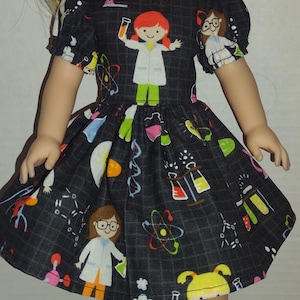 Girl Science scientist dress fits 14&quot; Wellie Wishers doll  Back to School