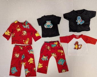 Traje de Pokémon para muñeca American Girl de 18 pulgadas: camisa y pantalones del personaje