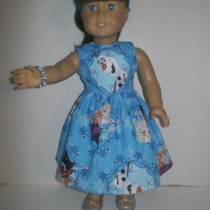 Disney Frozen Doll Clothes: Elsa, Anna, Olaf, Fits 18" American Girl Doll blue dress